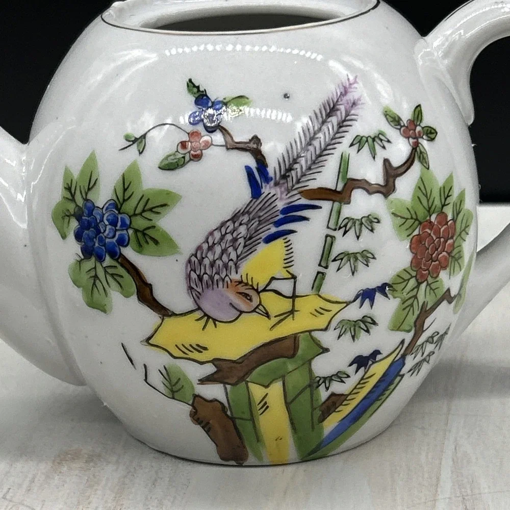 Floral Lowestoft Hand Painted Japan Teapot